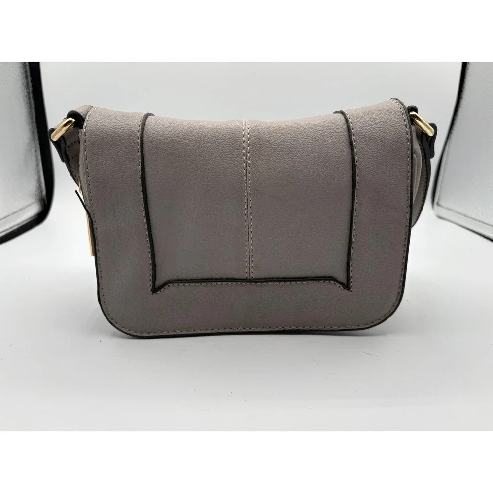 Dot Dash Expandable Crossbody Bag Womens Small Grey Excellent Faux Leather